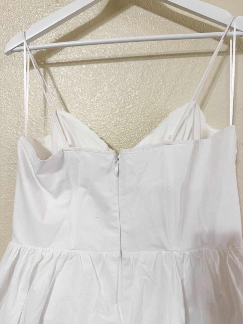 Good American Cotton Poplin Built In Shorts Ruched Cups White Mini Dress XL NEW - Picture 6 of 12
